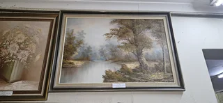 Oil Painting: Trees by the Water