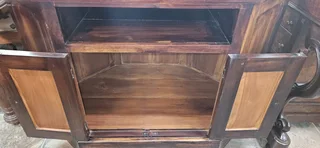 Teak Corner TV Cabinet