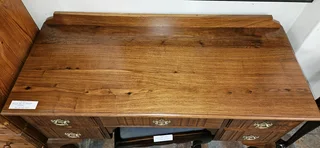 Kiaat Ball and Claw 5-drawer Desk and Imbuia Stool