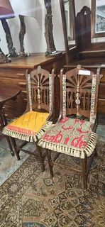 2 x Edwardian Mahogany Campaign Chairs EACH