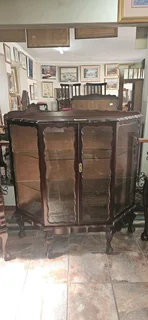 Imbuia Trapezoid Display Cabinet