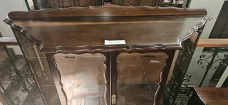 Imbuia Trapezoid Display Cabinet