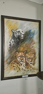 Acrylic Cheetahs by David x 2