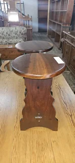2 x Imbuia Milkmaid Side Tables EACH