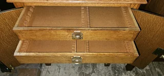 Oak Bobbin Canteen Cabinet