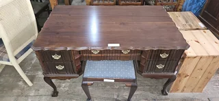 Imbuia Ball and Claw Paneled Desk