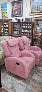 2 x Fabric Recliners Pink EACH