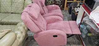 2 x Fabric Recliners Pink EACH