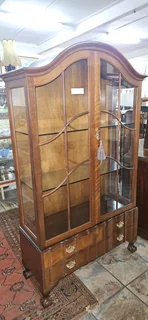 Imbuia Gabled Display Cabinet