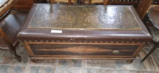 2 x Mahogany and Leather Ottoman Benches EACH