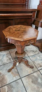 Victorian Burr-walnut Sewing Table