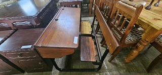 Mahogany and Tubular Steel Vintage Desk