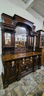 Edwardian Walnut and Oak Large Chiffonier