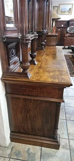 Edwardian Walnut and Oak Large Chiffonier