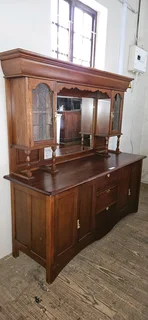 Oak and Meranti Leadlight Buffet