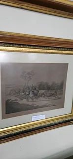 2 x Ornately Framed Antique Etchings EACH