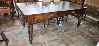 Yellowwood and Oregon Pine 2-drawer Table #2