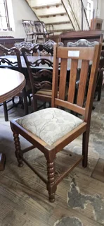 2 x Teak Bobbin Dining Chairs EACH