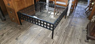 Wrought-iron Glass-top Coffee Table