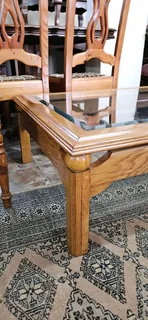 Oak Glass-top Coffee Table ➕️ 3 x Side Tables