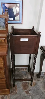 Teak Bobbin Plant Stand