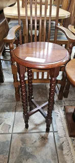 Teak Bobbin Plant Stand