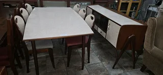 8-pc Mid-century Mahogany ➕️ FormicaDining Set