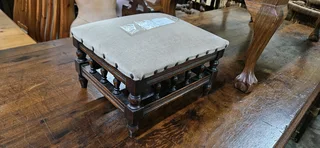 Edwardian Birchwood Footstool