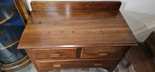 Rhodesian Teak Low Chest of Drawers