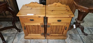 2 x Oregon Pine Bedside Cabinets EACH