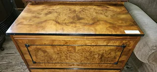 Maple and Burr-walnut Finish Storage Chest