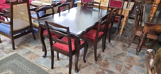 Imbuia Queen Anne Dining Table ➕️ 6 x Chairs