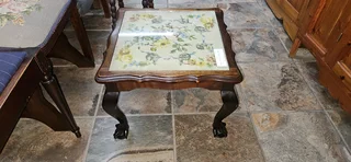 Imbuia Tapestry Top Side Table