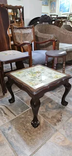 Imbuia Tapestry Top Side Table