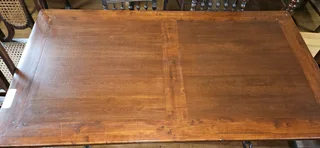 Acacia and Wrought-iron Dining Table