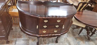Imbuia Bow-front Ball and Claw Sideboard