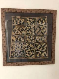 framed old african cloth