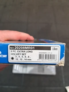 KING TONY ALLEN KEY SET 8PC EXTRA LONG 3 14MM  20208MR01