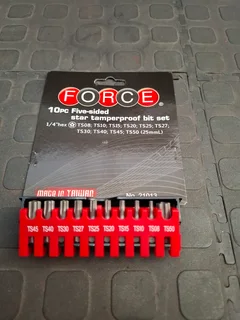 FORCE 10pc Five-sided Tamperproof bit set