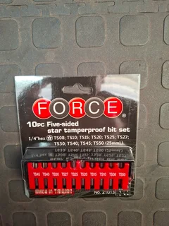 FORCE 10pc Five-sided Tamperproof bit set