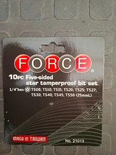 FORCE 10pc Five-sided Tamperproof bit set