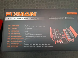 FIXMAN 62PC CANTILEVER MECHANICAL TOOL SET FIX MT62*BRAND NEW UNITS*