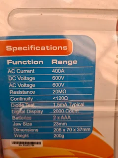 MAJOR TECH MTD15 CLAMP METER *Ex Display unit*