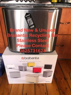 Recycling Pedal Bin - Brand New & Unused In Box Brabantia Bo Stainless Steel 3 Division