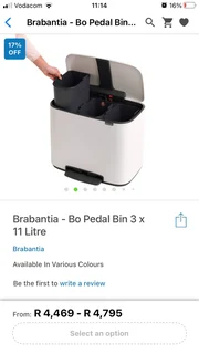 Recycling Pedal Bin - Brand New &amp; Unused In Box Brabantia Bo Stainless Steel 3 Division