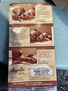 Argilla casserole pots x 2 with lids &amp; 3 ramekins genuine argilla excellent