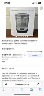 Breast Pump &amp; Bottle Steriliser (electric) -Mamilat Pump &amp; Nuby Steriliser- Guarantee