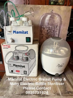Breast Pump &amp; Bottle Steriliser (electric) -Mamilat Pump &amp; Nuby Steriliser- Guarantee