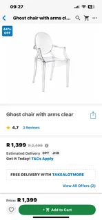 Ghost Armchairs x 2 - Good - Delivery Arranged