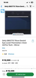 Oven - Defy Gemini Petit Chef in Black - Good - Guarantee - Delivery Arranged